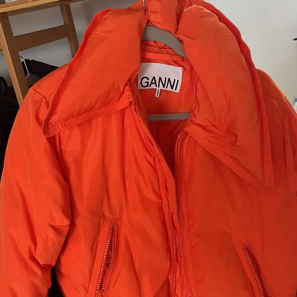 Orange Ganni Down Puffer
